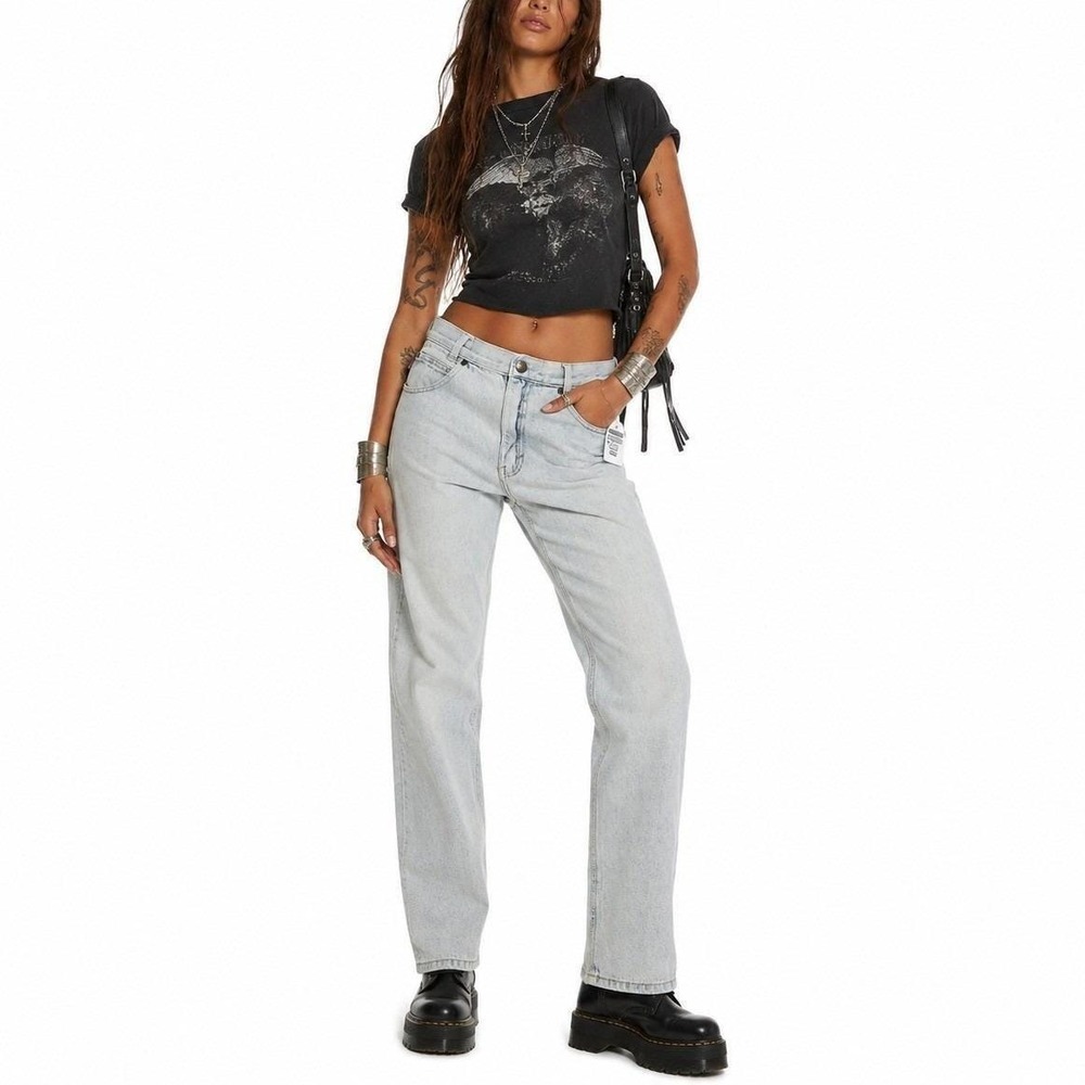 Y2k Bugle Boy Jeans Light Wash Straight Leg Denim Relaxed Fit Womens 4 Faded